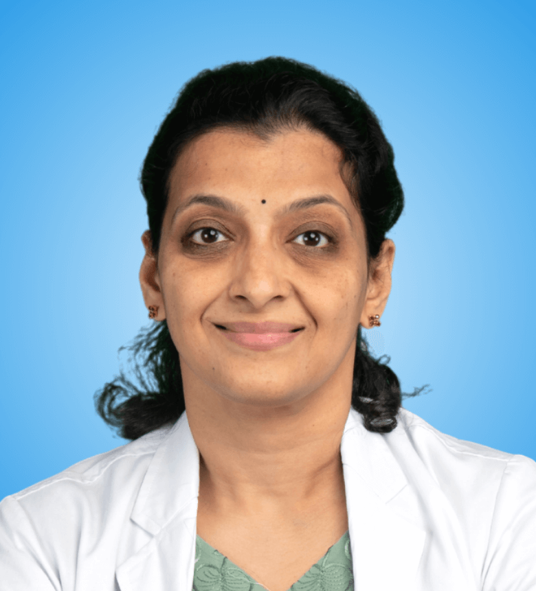Portrait of Dr. Kalpana Babu, leading Ophthalmologist and Ex-President of the Uveitis Society of India (USI), specialist in Uveitis and Consultant at the Vittala International Institute of Ophthalmology, Bangalore, Karnataka, India.